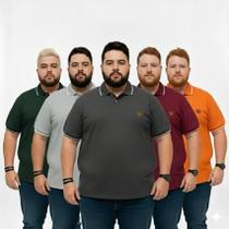 Kit 2 Camisas Polo Plus Size G1 G2 G3 Masculina Premium - Conforto - Kit 2 Camisas Polo Plus Size G1 G2 G3 Masculina Premium - Conforto -
