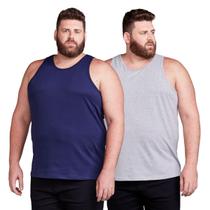 Kit 2 Camisas Regatas Plus Size Masculina 100% Algodão Kit 2 Camisas Regatas Plus Size Masculina 100% Algodão
