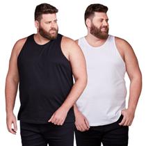 Kit 2 Camisas Regatas Plus Size Masculina 100% Algodão