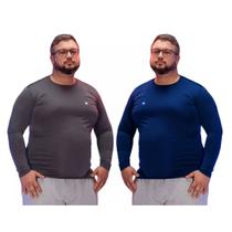 Kit 2 Camisas Térmica Masculina Plus Size Uv50+ Segunda Pele Proteção Solar