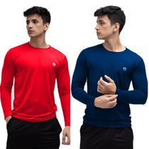 Kit 2 Camisas Termicas Masculina Uv50+ Segunda Pele Proteção Solar