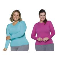 Kit 2 Camisas Térmicas Selene Proteção UV Plus Size Feminina