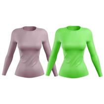 Kit 2 Camisas UV Femininas com Proteção UV 50+ Manga Longa