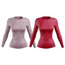 Kit 2 Camisas UV Femininas com Proteção UV 50+ Manga Longa