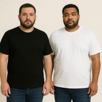Kit 2 Camiseta Camisa PLUS Size Masculina básica 100% Algodão lisa qualidade premium G1 G2 G3