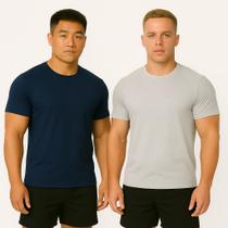Kit 2 Camiseta Dry Fit Lisa Basic Poliéster Academia Treino Corrida