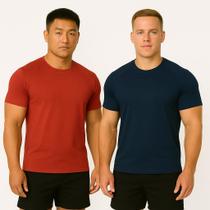 Kit 2 Camiseta Dry Fit Lisa Basic Poliéster Academia Treino Corrida