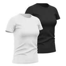 Kit 2 Camiseta Feminina Babylook de Algodão Gola Redonda Estilo Casual Confortavel Lisa