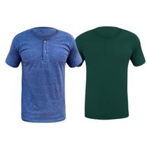 Kit 2 Camiseta Henley Masculina Camisa Botões Gola Portuguesa Premium Gola Padre Slim