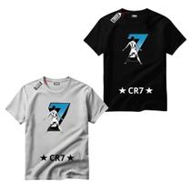 kit 2 Camiseta Infantil CR7 Cristiano Ronaldo Conforto 100% Algodão Camisa Robozão Blusa Camisetas C