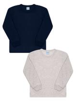 Kit 2 Camiseta Infantil Manga Longa Menino Algodão Escolar Kit 2 Camiseta Infantil Manga Longa Menino Algodão Escolar