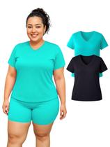 Kit 2 Camiseta Manga Curta Dryfit Fitness Academia Plus Size