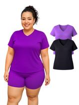Kit 2 Camiseta Manga Curta Dryfit Fitness Academia Plus Size