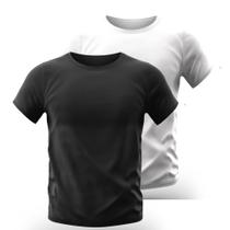 Kit 2 Camiseta Manga Curta Proteção Solar Uv50 Ice Tecido Gelado 1 Branca 1 Preta