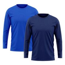 Kit 2 Camiseta Masculina Manga Longa Rony Versátil Segunda Pele Proteção Solar UV 50+