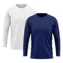 Kit 2 Camiseta Masculina Manga Longa Rony Versátil Segunda Pele Proteção Solar UV 50+