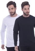 Kit 2 camiseta Masculina Manga Longa TechMalhas 100% Algodão macia leve