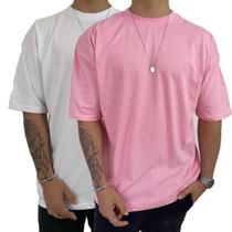Kit 2 Camiseta Oversized Camisa Masculina Gola Alta Lisa Basic Streetwear Trap Hip Hop - Prime Star