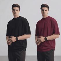 Kit 2 Camiseta Oversized Camisa Masculina Gola Alta Lisa Basic Streetwear Trap Hip Hop