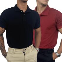 Kit 2 Camiseta Polo Camisa Masculina Colarinho Elegante Estilo Casual Clássica Tecido Piquet Algodão Envio Imediato