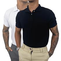 Kit 2 Camiseta Polo Colarinho Elegante Estilo Casual Clássica Tecido Piqué Envio Imediato