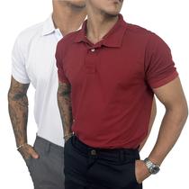 Kit 2 Camiseta Polo Colarinho Elegante Estilo Casual Clássica Tecido Piqué Envio Imediato
