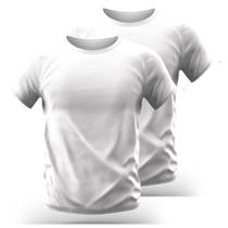 Kit 2 Camiseta Slim Fit Manga Curta Proteção Solar Uv50 Ice Tecido Gelado Branca