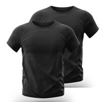Kit 2 Camiseta Slim Fit Manga Curta Proteção Solar Uv50 Ice Tecido Gelado Preta