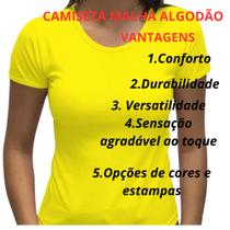 Kit 2 Camiseta T-shirt Malha Fria (PV) Baby Look Feminina Lisa
