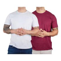 Kit 2 Camisetas Básicas Masculina Algodão Premium Slim Fit Diversas Cores