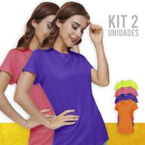 Kit 2 Camisetas Blusa Academia Corrida Fitness Feminina POLIAMIDA 1070