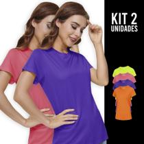 Kit 2 Camisetas Blusa Academia Corrida Fitness Feminina POLIAMIDA 1070 - IRON SPORTS