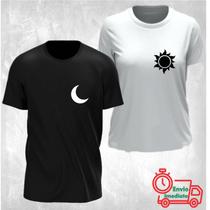 Kit 2 Camisetas Casal Noite e Dia Lua e Sol Namorados - Bless Prints
