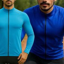 Kit 2 Camisetas Ciclismo Dry Fit 100% Poliéster - Coleção D&A Collection - Manga Longa com Zíper e Bolsos Traseiros Kit 2 Camisetas Ciclismo Dry Fit 100% Poliéster - Coleção D&A Collection - Manga Longa com Zíper e Bolsos Traseiros