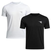 Kit 2 Camisetas Diadora Small Logo Masculina - Branco e Preto XGG