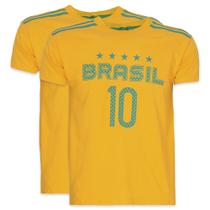 Kit 2 Camisetas Do Brasil Masculina Copa Do Mundo Algodão