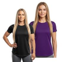 Kit 2 Camisetas Dry Fit Feminina Manga Curta Trendixx Ptroteção UV Secagem Rápida e Conforto