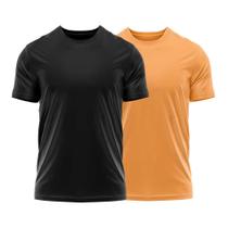 Kit 2 Camisetas Dry Fit Uv Masculina Blusa Camisa Fitness Academia Basica Lisa Preto/Branco