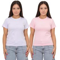Kit 2 Camisetas Feminina Básica Lisa Juvenil Algodão Confortável Manga Curta meninas do 10 ao 16 Kit 2 Camisetas Feminina Básica Lisa Juvenil Algodão Confortável Manga Curta meninas do 10 ao 16