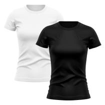 Kit 2 Camisetas Feminina Dry Fit Proteção Solar UV Básica Lisa Treino Academia Passeio Fitness Ciclismo Camisa