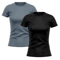 Kit 2 Camisetas Feminina Dry Fit Proteção Solar UV Básica Lisa Treino Academia Passeio Fitness Ciclismo Camisa