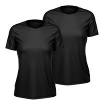Kit 2 Camisetas Feminina Dry Manga Curta Proteção UV Slim Fit Básica Academia Treino Fitness
