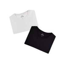 Kit 2 Camisetas Femininas Branca/Preta Hering 100% Algodão