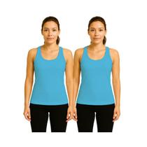 Kit 2 Camisetas Femininas FMF Regata Nadador Academia Fitness