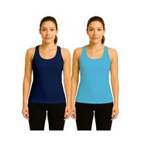 Kit 2 Camisetas Femininas FMF Regata Nadador Academia Fitness Kit 2 Camisetas Femininas FMF Regata Nadador Academia Fitness