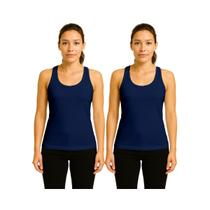 Kit 2 Camisetas Femininas FMF Regata Nadador Academia Fitness Kit 2 Camisetas Femininas FMF Regata Nadador Academia Fitness