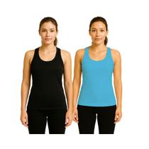 Kit 2 Camisetas Femininas FMF Regata Nadador Academia Fitness Kit 2 Camisetas Femininas FMF Regata Nadador Academia Fitness