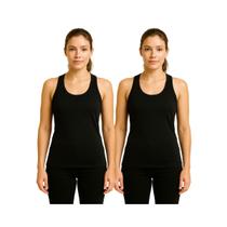 Kit 2 Camisetas Femininas FMF Regata Nadador Academia Fitness