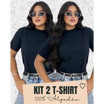 Kit 2 Camisetas Femininas Pretas Básicas 100% Algodão Penteado 30.1 Basic Lovers Kit 2 Camisetas Femininas Pretas Básicas 100% Algodão Penteado 30.1 Basic Lovers