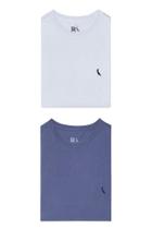 Kit 2 Camisetas Gota Marinho E Branca Pica Pau Bordado Reserva